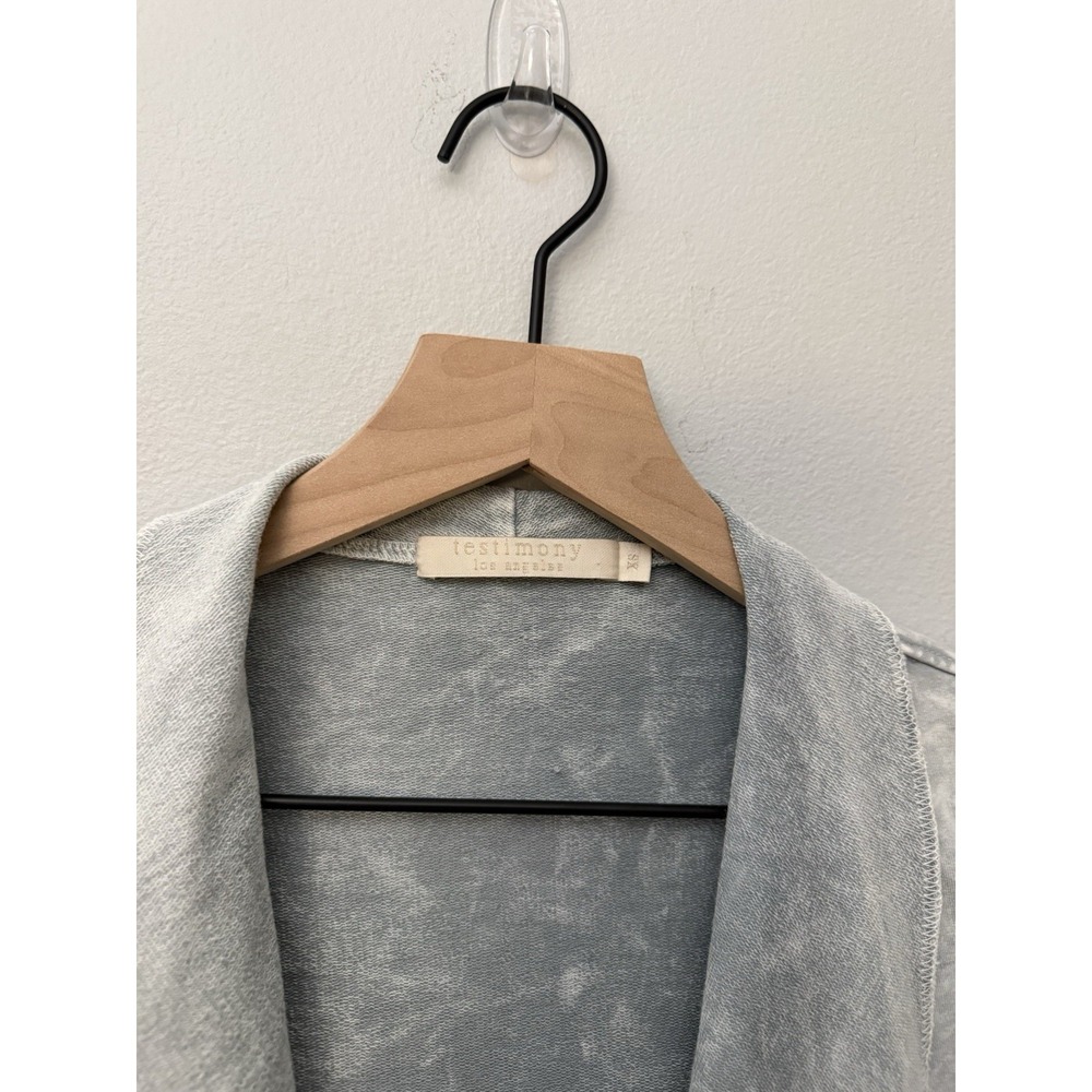 Testimony Los Angeles Cardigan Sweatshirt Gray Acid Wash French Terry Size XS - Picture 2 of 7